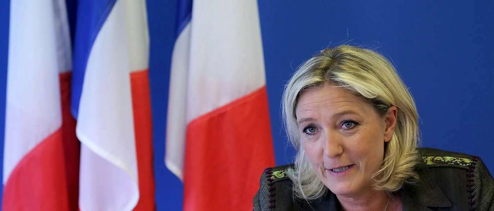 Marine Le Pen während einer Pressekonferenz im Hauptquartier ihrer Partei Fron National in Nanterre.