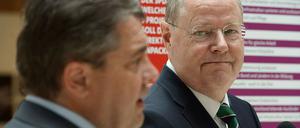 Peer Steinbrück und Sigmar Gabriel wollen mit einem Harmonie-Signal die SPD-Basis beruhigen.