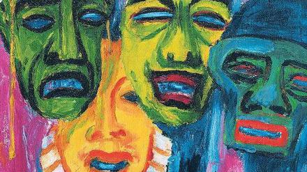 Gezähmter Schrecken. Emil Nolde, „Maskenstillleben II“, 1911, Öl auf Leinwand. 