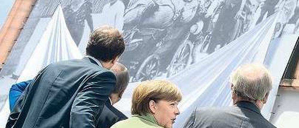 Zur Erinnerung. Angela Merkel eröffnet 3 000 Quadratmeter Ausstellungsfläche. Foto: dpa