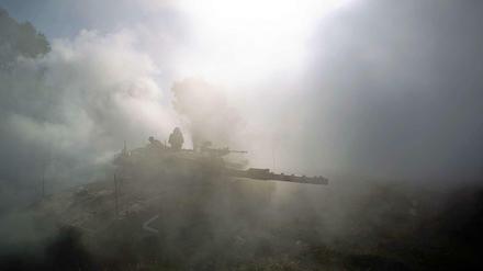 Israelische Soldaten bei einer Manöverübung auf den Golanhöhen an der syrischen Grenze im Mai.