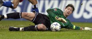 Richard Golz als Torwart des SC Freiburg. Künftig trainiert die Keeper von Hertha BSC.