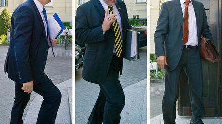 Politit-Troika. Klaus Wowereit sitzt für Berlin im Aufsichtsrat, Verkehrsstaatssekretär Rainer Bomba für den Bund und Matthias Platzeck für Brandenburg. 