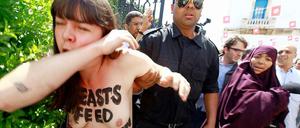 Protest, professionell in Szene gesetzt.