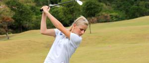 Die 12-jährige Lydia Volkmer gilt als eines der größten Golftalente in Wilkendorf.