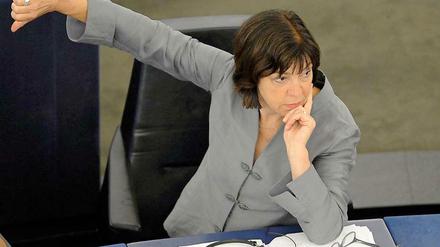 Die Europawahl im Blick: Die Co-Fraktionschefin der Grünen im Europaparlament, Rebecca Harms.