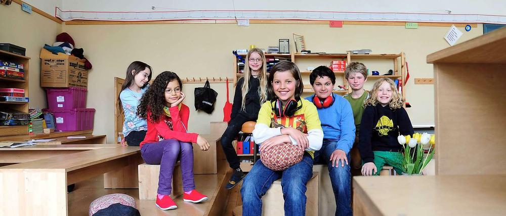 Den Kindern gefällt es. Nach einem Umbau, bei der auf den Schallschutz besonders geachtet wurde, ist es in der Nürtingen-Grundschule in Kreuzberg deutlich leiser.
