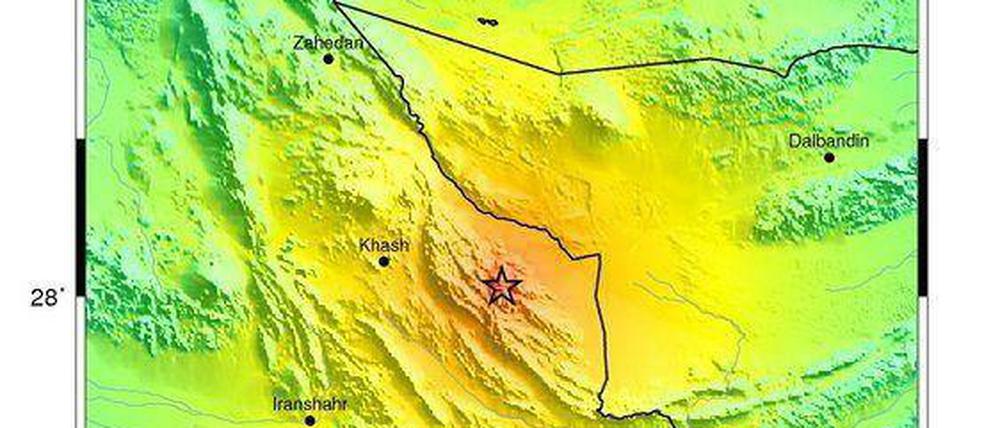In Iran - nah an der pakistanischen Grenze - gab es am Dienstag ein schweres Erdbeben.