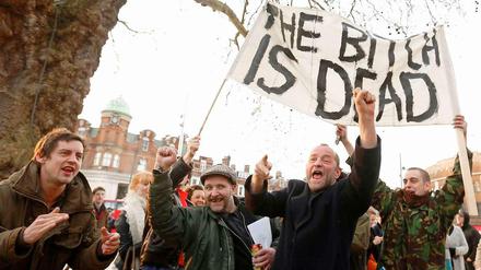In Brixton feiern die Gegner Margarete Thatchers ihren Tod.