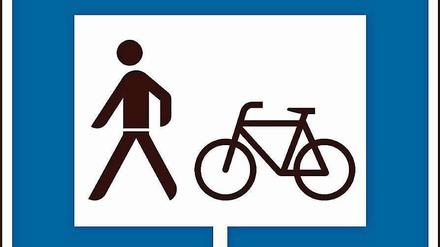 Neue Verkehrsschilder: Dieses Schild trägt die amtliche Bezeichnung "durchlässige Sackgasse" und soll Fahrradfahrer und Fußgänger auf kleine Schleichwege hinweisen, die Autos nicht nutzen können.
