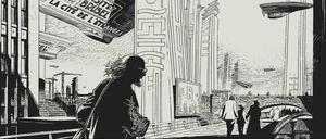 Retrofuturistisch: Ein Panel aus dem Album "La Théorie du grain de sable" der Reihe "Les Cités obscures".