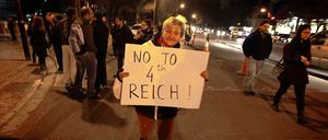 Russische Demonstrantin auf Zypern.