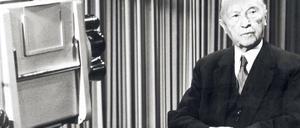 Das Programm bin ich. Konrad Adenauer hatte die Möglichkeiten des Mediums Fernsehens rasch für sich erkannt. Mit dem „Freien Fernsehen“ wollte er mehr davon. Foto: dpa