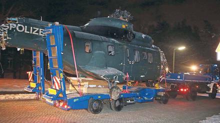 Verunglückt. Die zwei kollidierten Hubschrauber der Bundespolizei wurden noch in der Nacht zum Freitag