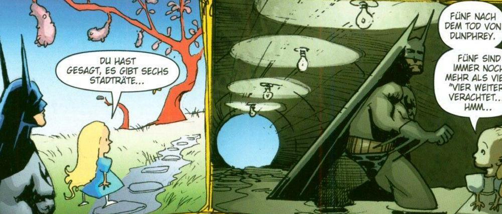 Batman im Rausch: Eine Seite aus „Hinter den Spiegeln“.