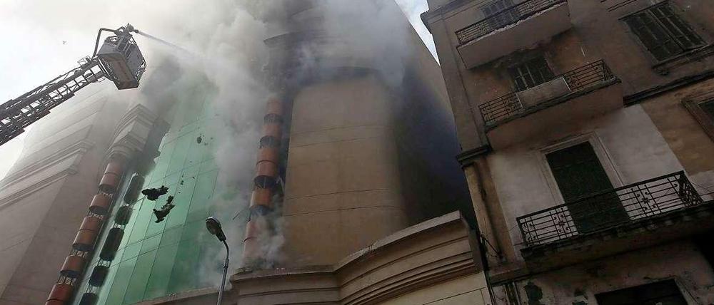 Die brennende Mall in Kairo.
