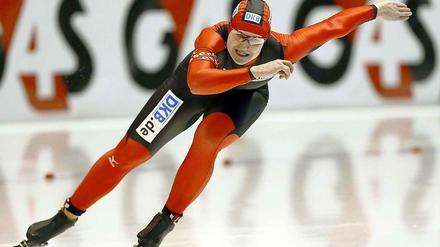 Vorneweg: Eisschnellläuferin Jenny Wolf schaffte beim Weltcup-Finale in Heerenveen ihren ersten Sieg in diesem Winter.