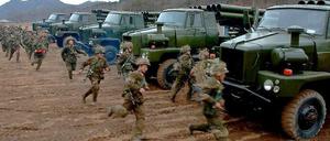 Nordkorea zeigt sich in den letzten Tagen kampfbereit. Propagandabilder wie dieses werden werden massenhaft veröffentlicht.