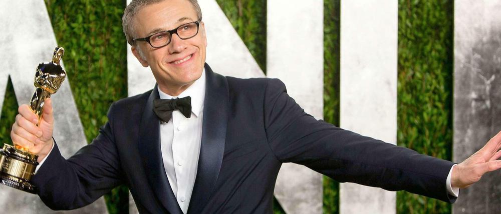 Christoph Waltz mit seinem zweiten Oscar für seine Rolle in "Django Unchained".