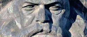 Ein deutsches Monument. Die Marx-Büste in Chemnitz, das von 1953 bis 1990 Karl-Marx-Stadt hieß. 