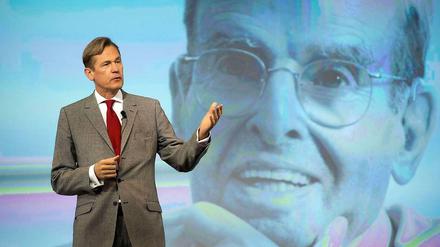 Springer-Vorstand Mathias Döpfner bei der Vorstellung der deutschsprachigen Internetseite der Holocaust-Gedenkstätte Yad Vashem in Berlin.