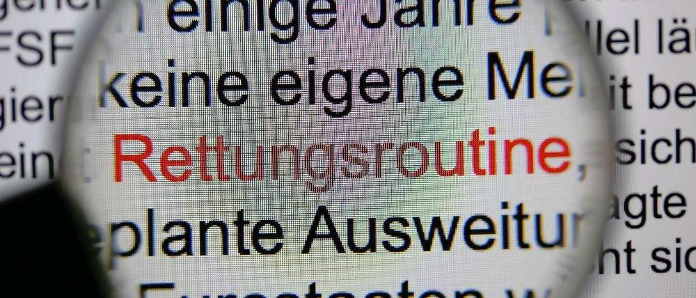 "Rettungsroutine" ist das Wort des Jahres 2012.