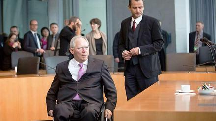 Wolfgang Schäuble vor dem NSU-Ausschuss. 