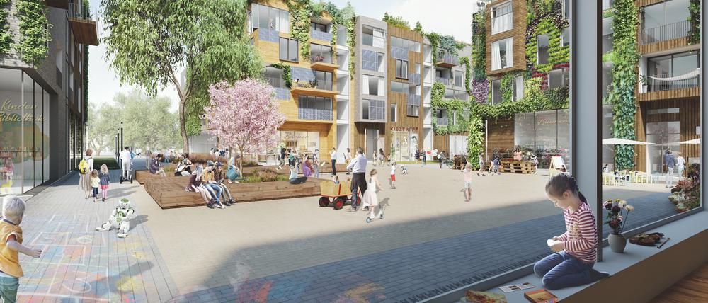 Das Schumacher Quartier in Tegel soll Vorzeigeprojekt der Hauptstadt für den urbanen Holzbau werden.