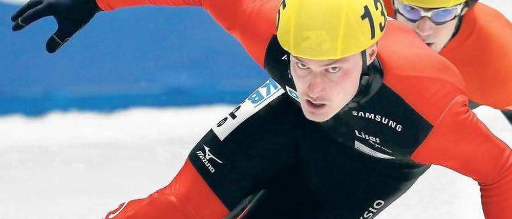 Robert Seifert, 24, ist seit zwölf Jahren Short-Track-Läufer. Der Dresdener trainiert und lebt in seiner Heimatstadt. Foto: Reuters