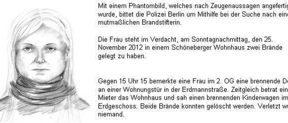 Die Polizei sucht im Zusammenhang mit einer Brandstiftung, die sich vor zwei Wochen ereignete, diese Frau. Nun hat in Schöneberg erneut ein Kinderwagen gebrannt.