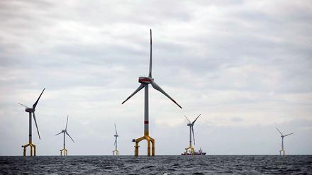 Offshore-Windpark 100 Kilometer nordwestlich der Insel Borkum.