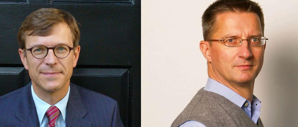 Christoph von Marschall (l.) berichtet als USA-Korrespondent für den Tagesspiegel aus Washington, Malte Lehming (r.) ist Chef der Meinungsredaktion und hat in den vergangenen Monaten ebenfalls aus den USA berichtet.