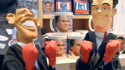 Bereit zum Kampf. Das Rennen um die Präsidentschaft ist nach der ersten Fernsehdebatte enger geworden, darauf reagieren auch die Souvenirshops in den USA.