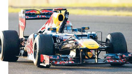 Allein auf weiter Strecke. In Suzuka fuhr Sebastian Vettel von Anfang bis Ende des Rennens an der Spitze. Foto: Reuters