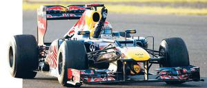 Allein auf weiter Strecke. In Suzuka fuhr Sebastian Vettel von Anfang bis Ende des Rennens an der Spitze. Foto: Reuters