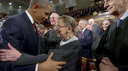 Barack Obama und die 79 Jahre alte Richterin Ruth Ginsburg.