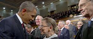Barack Obama und die 79 Jahre alte Richterin Ruth Ginsburg.