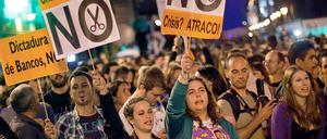 Die Proteste in Madrid. 