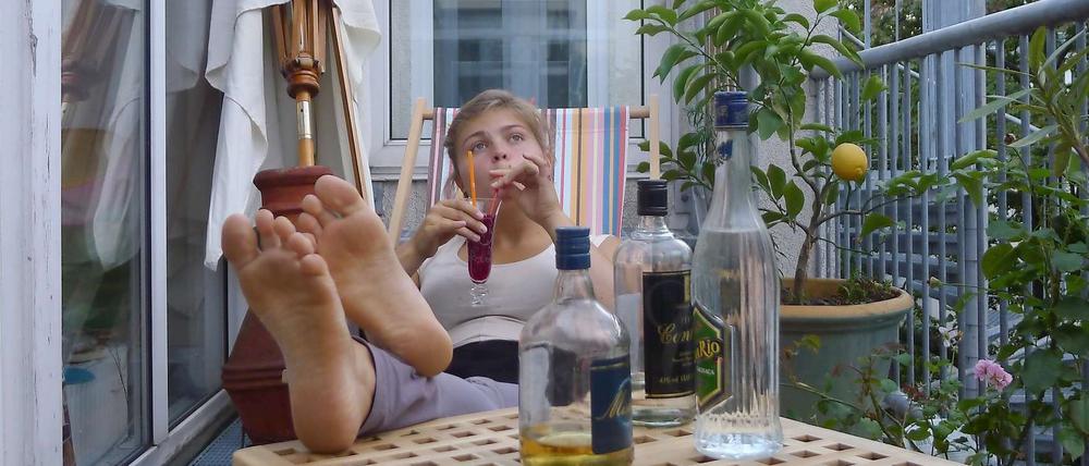 Füsse hoch! Ich will nur Spaß mit Alkohol.