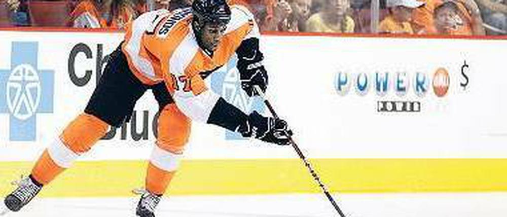 Von Pennsylvania nach Westsachsen. Simmonds stürmte zuletzt für den NHL-Klub Philadelphia Flyers. Gestern trainierte er erstmals mit den Eispiraten Crimmitschau.