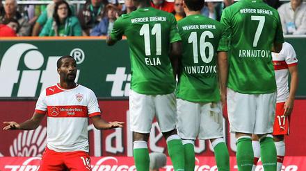 Was kann ich dafür? Die Bremer verspielten im Heimspiel gegen den VfB Stuttgart eine 2:0-Halbzeitführung.
