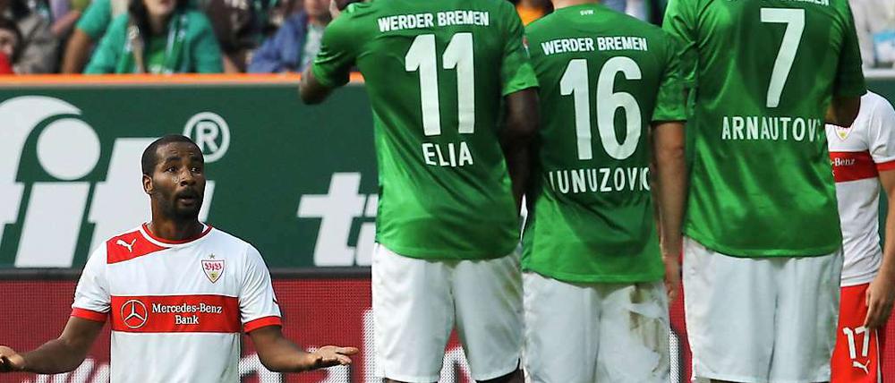 Was kann ich dafür? Die Bremer verspielten im Heimspiel gegen den VfB Stuttgart eine 2:0-Halbzeitführung.