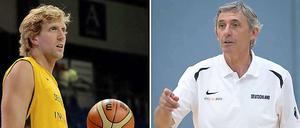 Dirk Nowitzki (l.) und Svetislav Pesic.