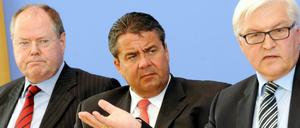 Die SPD braucht alle drei: Peer Steinbrück (li.), Sigmar Gabriel und Frank-Walter Steinmeier. 