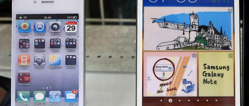 Dauerclinch: Smartphones von Apple und Konkurrent Samsung.