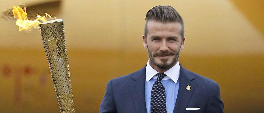 Die Fackel durfte David Beckham tragen, das Trikot der britischen Fußballer allerdings nicht.