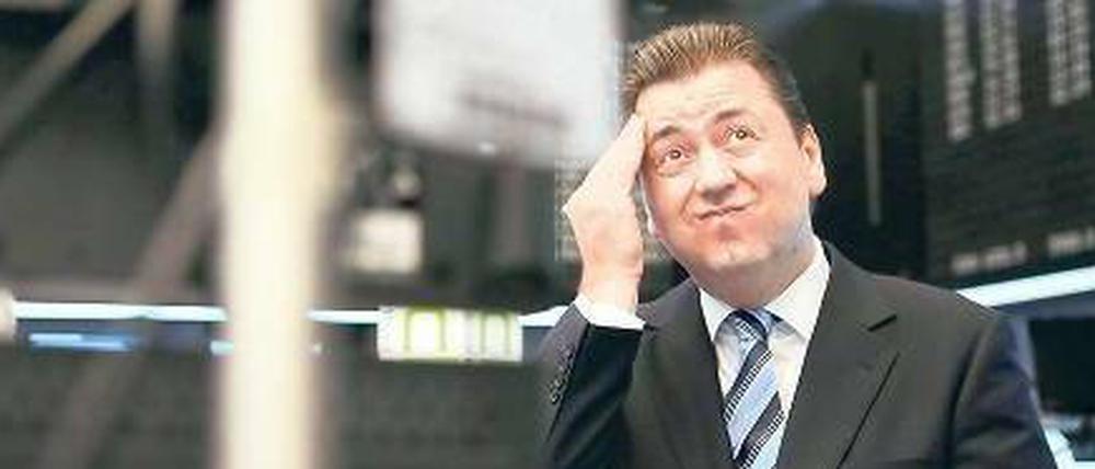 Kopfschmerz. Erstmals seit fünf Monaten ist der Dax am Montag unter die Marke von 6000 Punkten gefallen. 