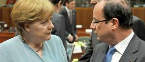 In der Findungsphase. Kanzlerin Angela Merkel und Frankreichs Staatschef Francois Hollande.