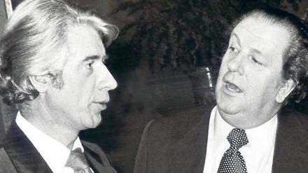 „Am laufenden Band“: Heinz Eckner (rechts) und Rudi Carrell. Foto: dpa
