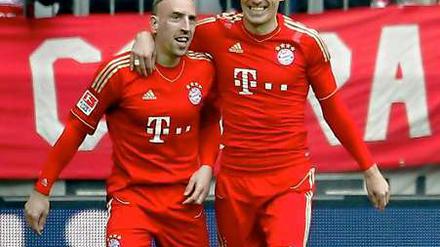 Vereint für die große Chance. Ribéry (l.) und Robben freuen sich aufs Endspiel. Vor Kurzem lagen sie sich noch in den lichten Haaren.